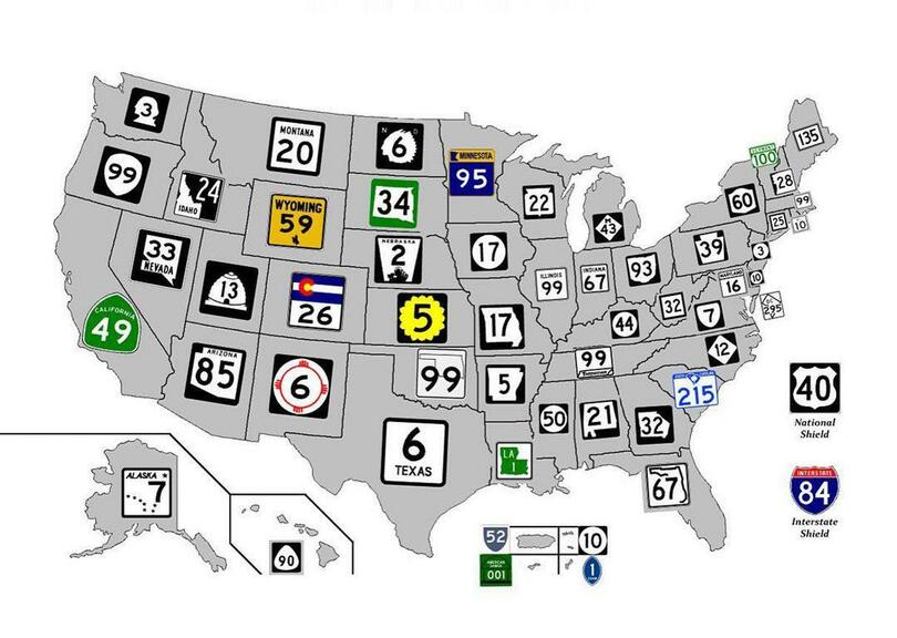 USA highway road signs